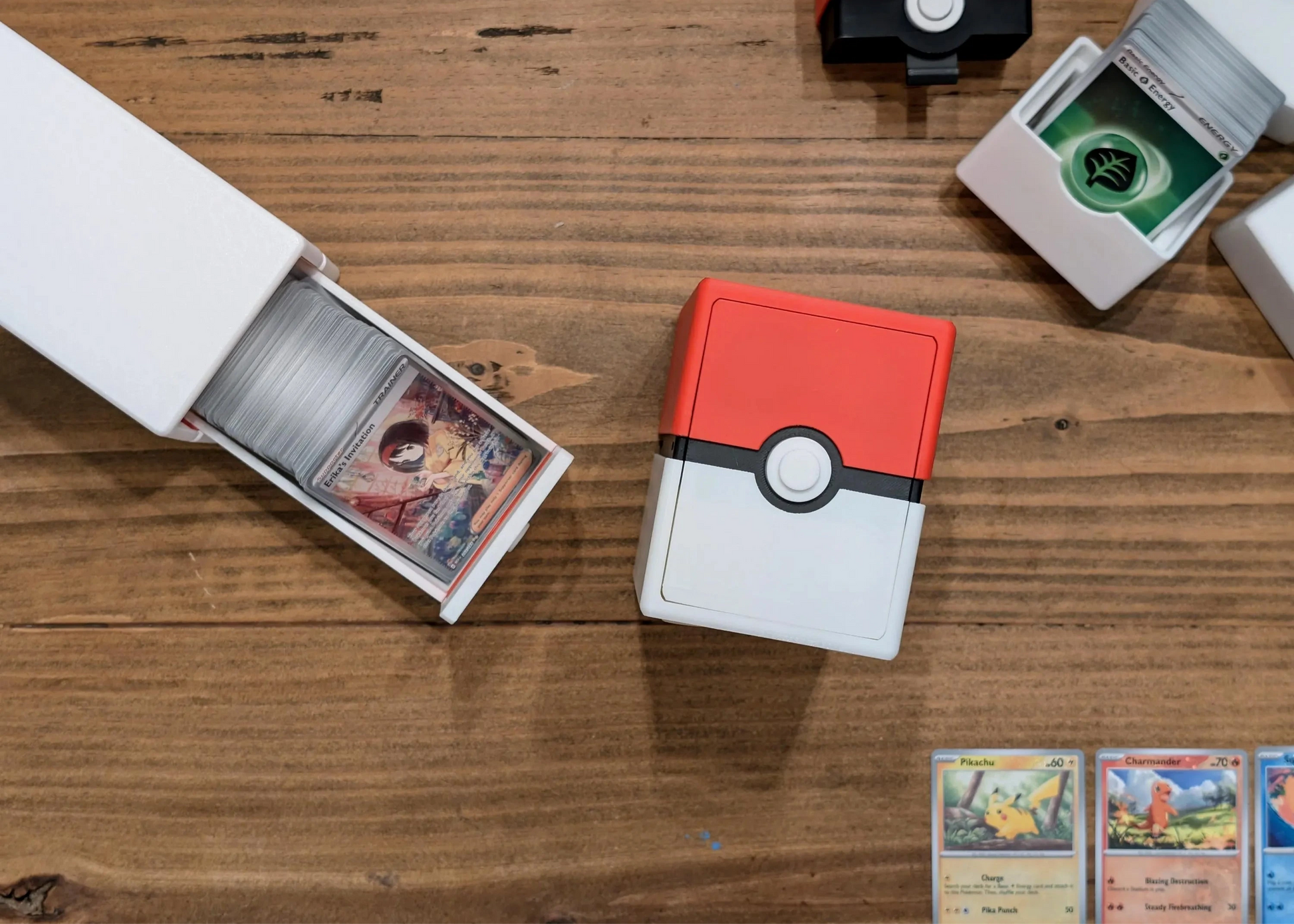 A top down view of the Pokemon Card Storage.